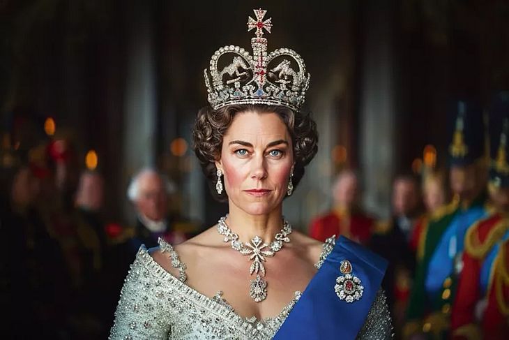 Kate Middleton como rainha-mãe através de IA