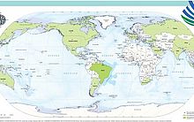 Novo mapa-múndi do IBGE com Brasil no centro da Terra esgota após recorde de pedidos