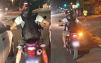 Flagrante na Juca Sampaio: motociclista explica o que ovelha fazia na "garupa"