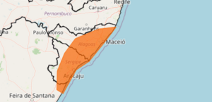 Inmet prevê chuvas de até 100 mm e ventos intensos em Maceió e mais 72 cidades de Alagoas