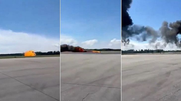 Um piloto morreu após um avião de guerra da Polônia cair e explodir durante um treinamento nesta sexta-feira (21)