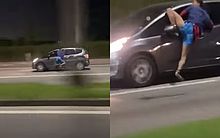Vídeo: homem é arrastado após ficar pendurado em janela de carro em movimento