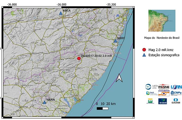 Laboratório detalha tremores de terra em AL e aponta cidade com maior frequência