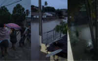 Vídeo: fortes chuvas transformam ruas de Coruripe em rio; Município está em alerta 
