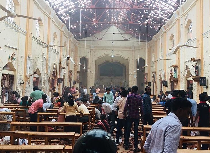 Igreja no Sri Lanka foi um dos alvos dos ataques deste domingo