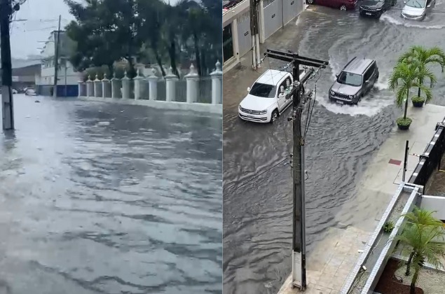 Alagamentos e carros submersos: veja imagens desta sexta de chuva em Maceió
