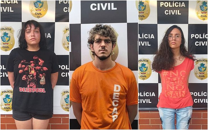 Freya, Jeferson Rodrigues e Raíssa Borges foram presos suspeitos de matar amiga em ritual em Goiânia, Goiás