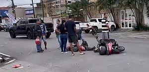 Vídeo: motociclista fica ferido após ser atingido por carro em cruzamento na Jatiúca